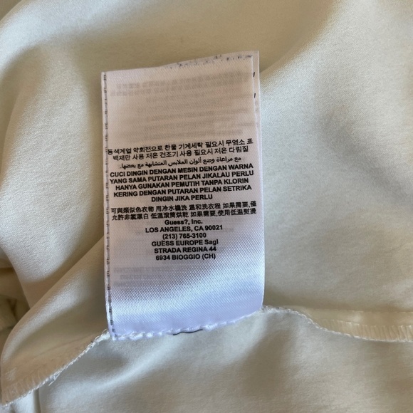 Vintage Guess Off White Sheer Blouse with Bottom Tie-S - Picture 8 of 8